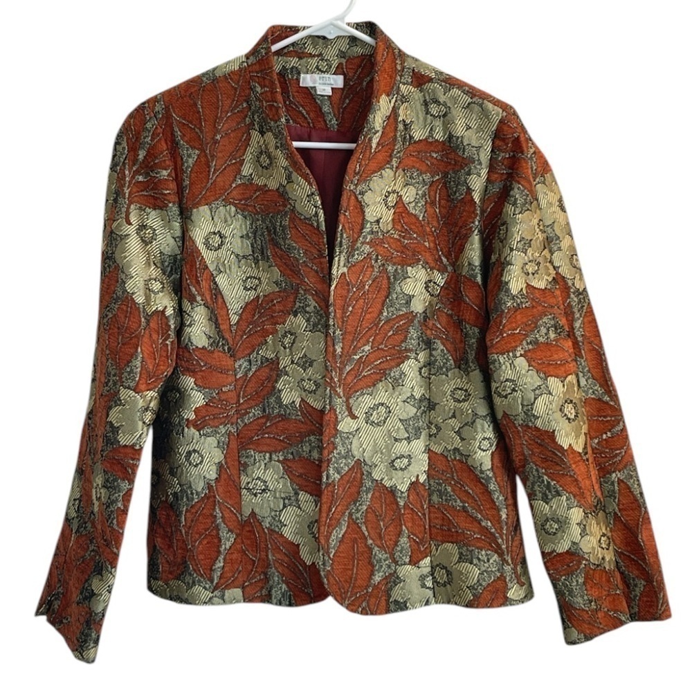 Erin London Floral Jacquard Tapestry Jacket - Size Women’s Medium